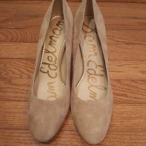 Sam Edelman nude tan suede round-toe pumps / heels - 9 NEW w/out box